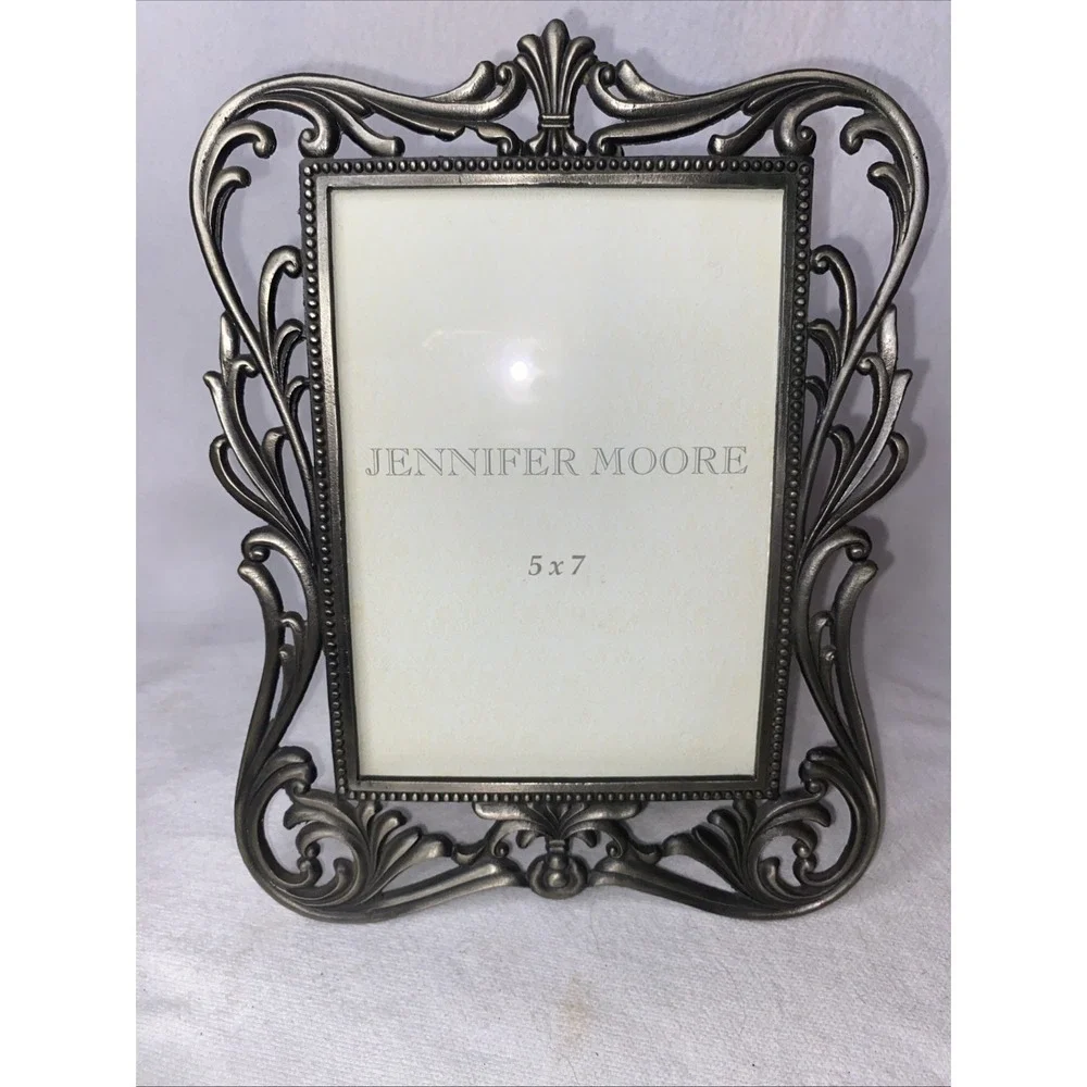 Victorian Pewter Picture Frame Made In Indonesia 5x7 Inches